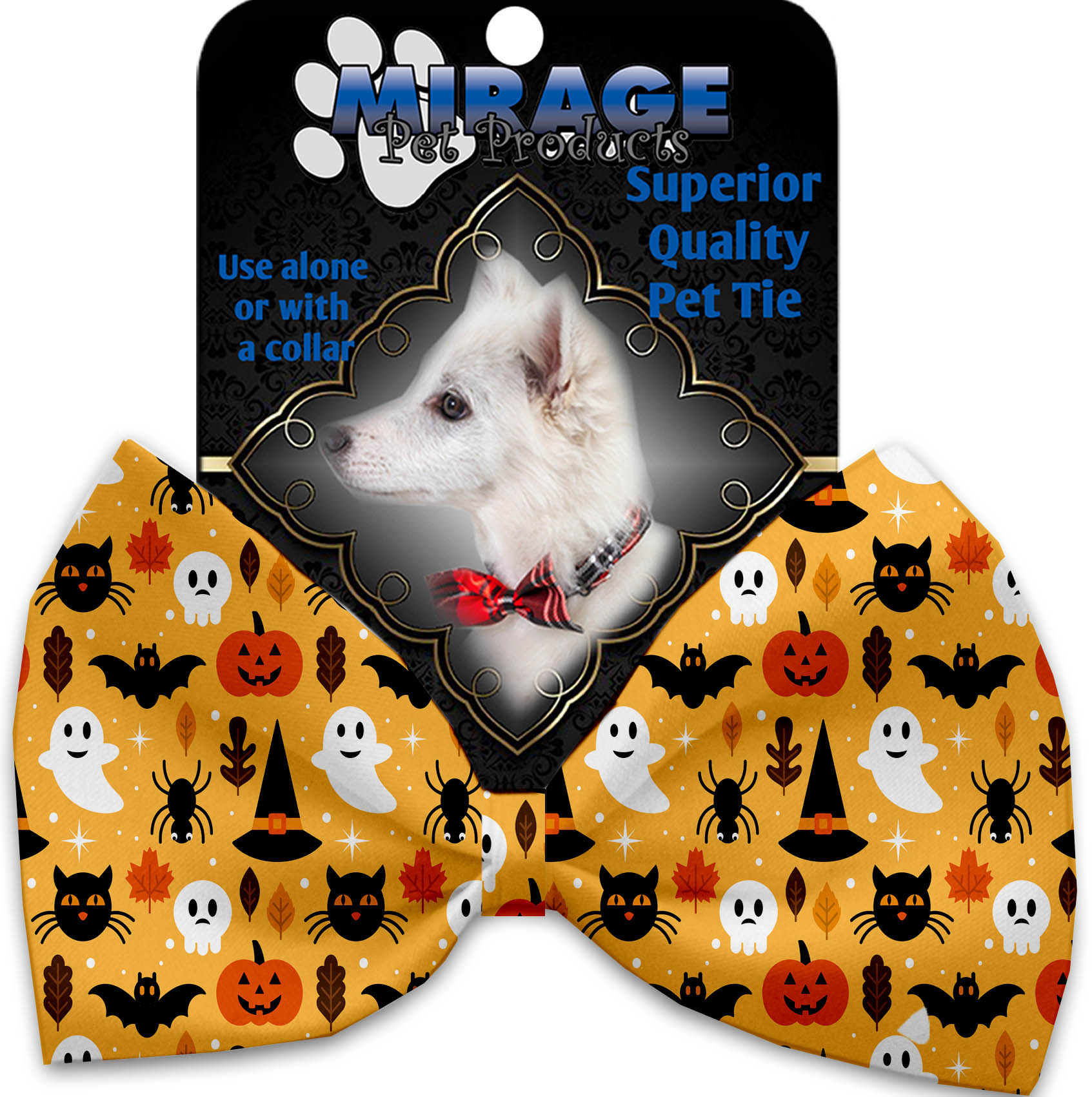 Happy Halloween Pet Bow Tie Collar Accessory with Velcro